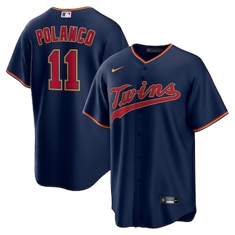 mens nike jorge polanco navy minnesota twins alternate repli